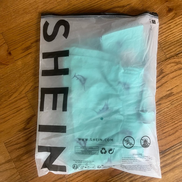 New in bag Manfinity turquoise Fish Print Drawstring Waist Mens Swim Trunks sz S - Picture 6 of 9